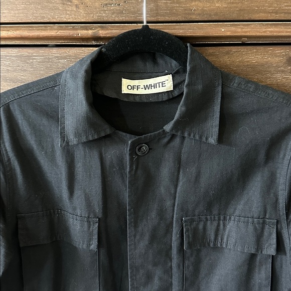 OFF-WHITE Diagonal Brushed Field Military Jacket | Virgil Abloh | Small | Black - Picture 3 of 16